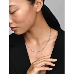 Collier pour charm coeur lisse argent