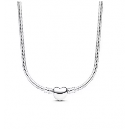 Collier pour charm coeur lisse argent