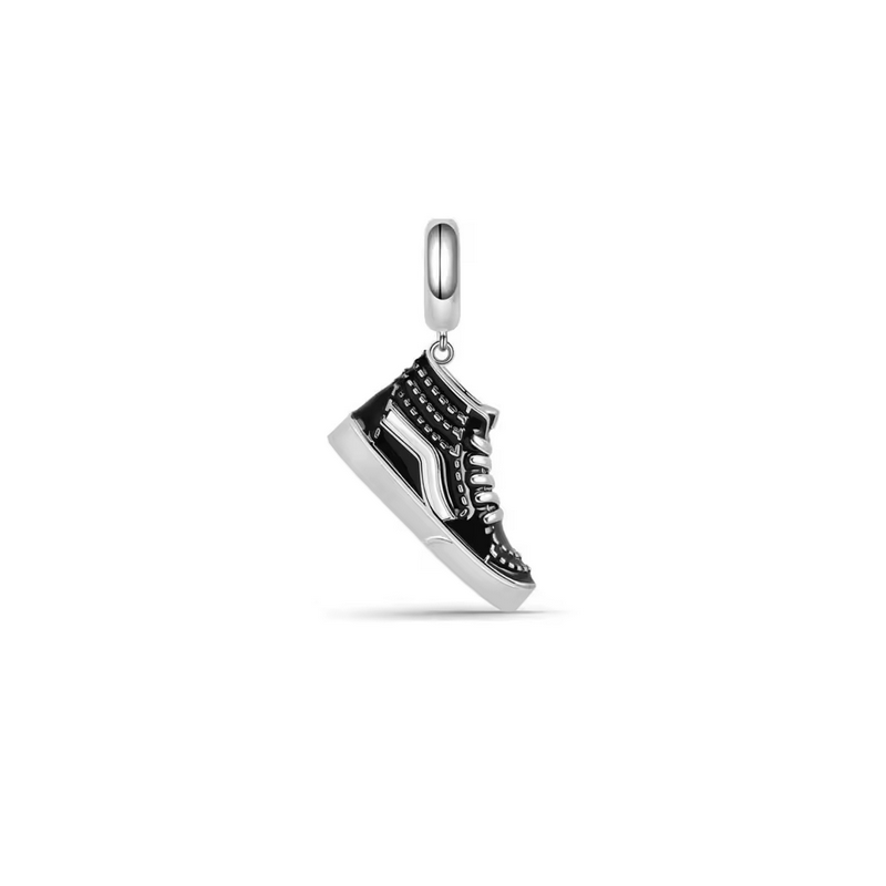 Charm chaussure basket skateboard vans sport argent pour bracelet