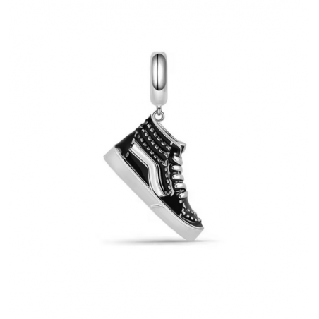 Charm chaussure basket skateboard vans sport argent pour bracelet