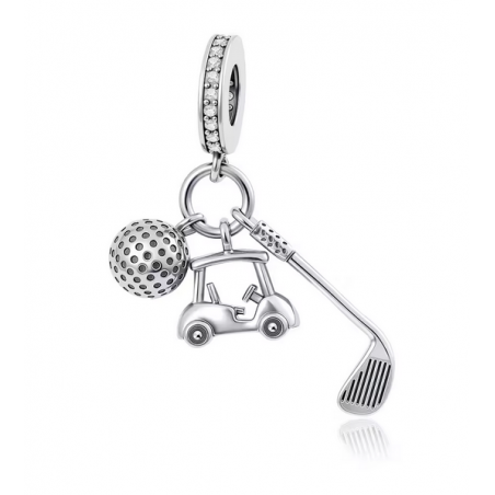 Charm golf balle club voiturette sport argent pour bracelet