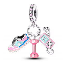 Charm gym basket altère musique sport argent pour bracelet