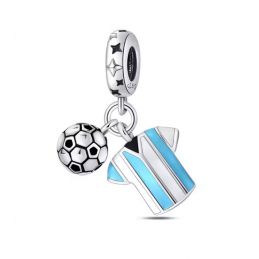 Charm maillot de football argentine MESSI ballon sport argent pour bracelet