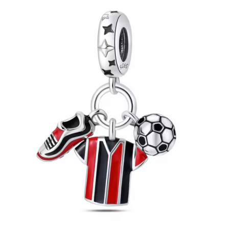 Charm maillot de football milan BECKHAM ballon sport argent pour bracelet