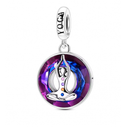 Charm yoga chakras argent pour bracelet