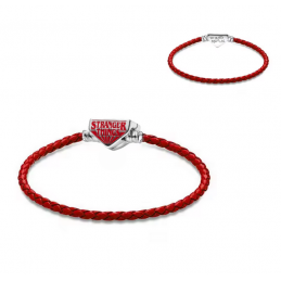 Bracelet tressé rouge triangle stranger things pour charm argent
