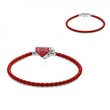 Bracelet tressé rouge triangle stranger things pour charm argent