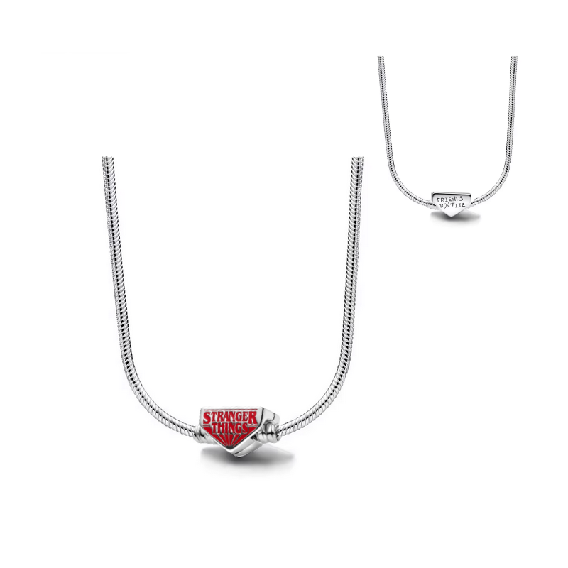Collier pour charm triangle argent stranger things
