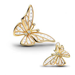 Charm séparateur espaceur papillon aile strass bridgerton or pour bracelet