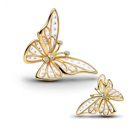 Charm séparateur espaceur papillon aile strass bridgerton or pour bracelet