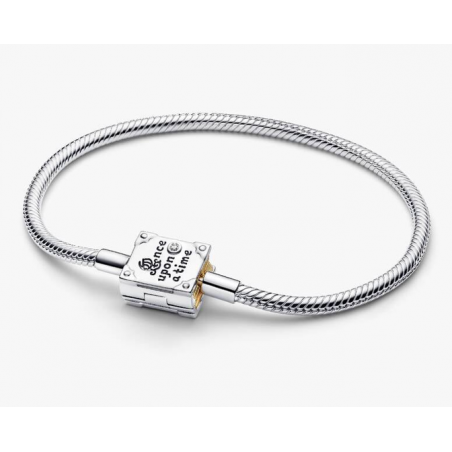 Bracelet pour charm argent livre blanche neige chevron