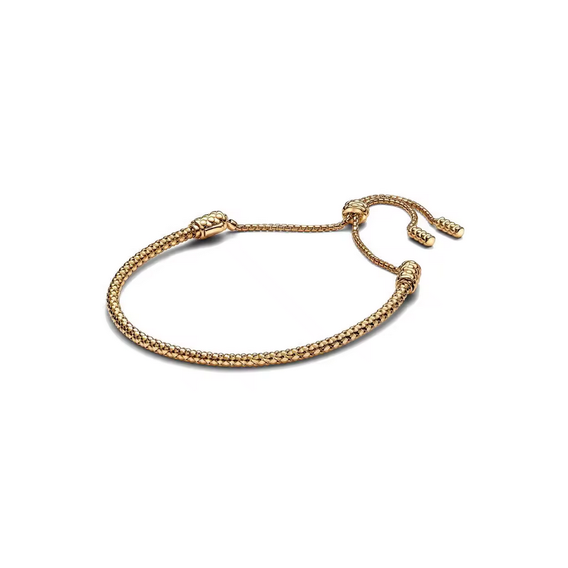 Bracelet clouté pour charm or ajustable boule strass