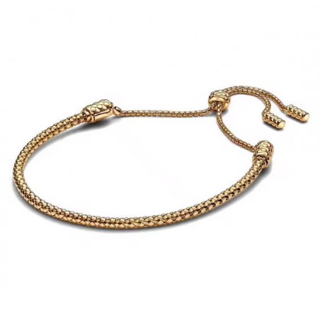 Bracelet clouté pour charm or ajustable boule strass