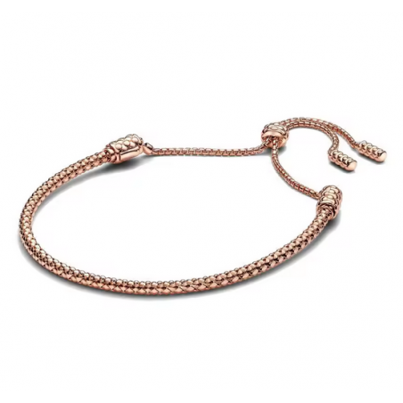 Bracelet clouté pour charm or rose ajustable boule strass