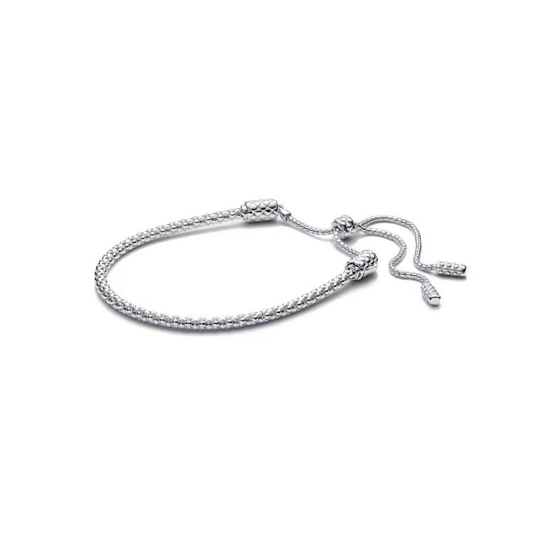 Bracelet clouté pour charm argent ajustable boule strass