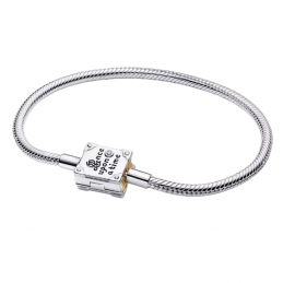 Bracelet pour charm argent livre blanche neige chevron