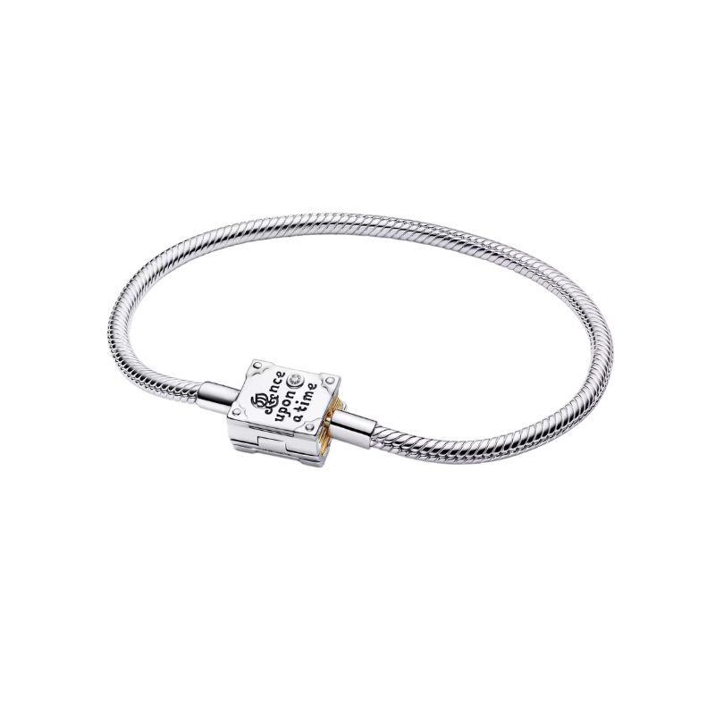 Bracelet pour charm argent livre blanche neige chevron
