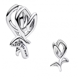 Charm fleur tulipe merci maman argent pour bracelet