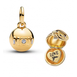 Charm boule coeur je t'aime maman or pour bracelet