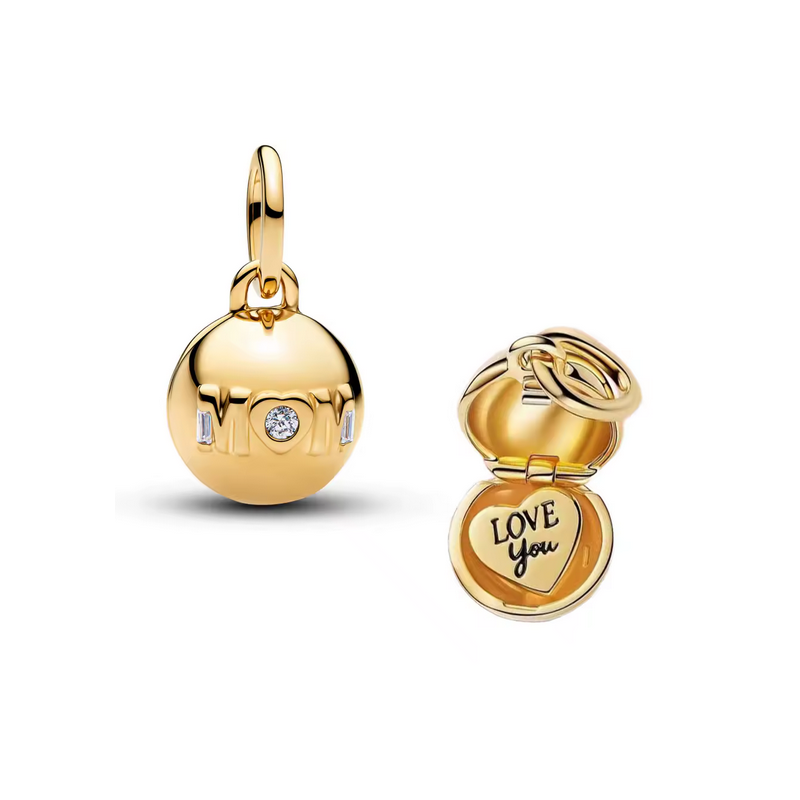 Charm boule coeur je t'aime maman or pour bracelet
