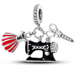 Charm argent métier couturière robe ciseau machine pour bracelet