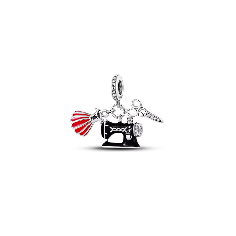 Charm argent métier couturière robe ciseau machine pour bracelet