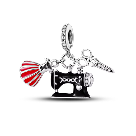 Charm argent métier couturière robe ciseau machine pour bracelet