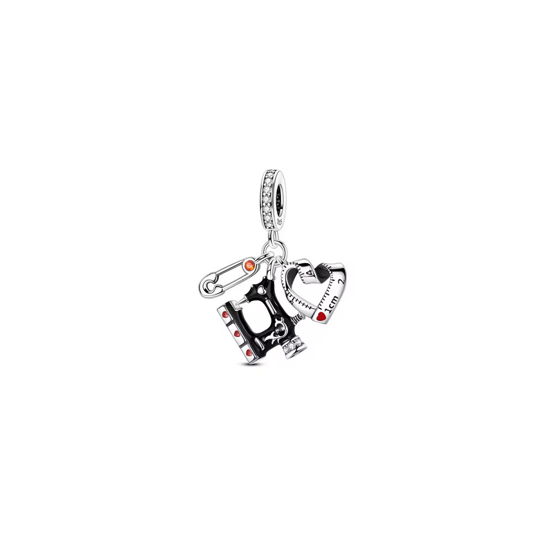 Charm argent métier couturière épingle ruban machine pour bracelet