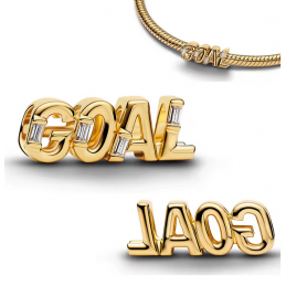Charm lettre Goal gardien foot coupe du monde or strass blanc pour bracelet