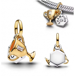 Charm coupe du monde de football champion argent or pour bracelet