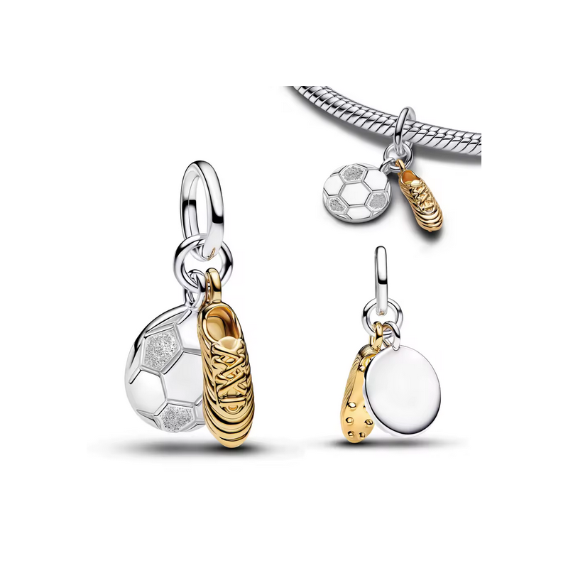 Charm crampon ballon coupe du monde de football argent or pour bracelet
