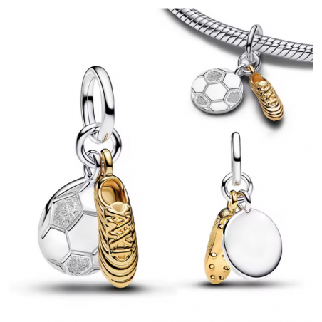 Charm crampon ballon coupe du monde de football argent or pour bracelet