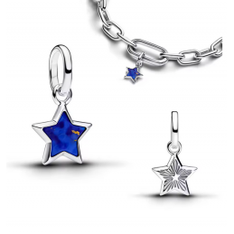 Charm étoile pierre bleu argent pour bracelet