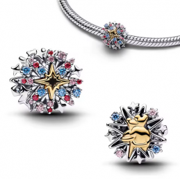 Charm feux d'artifice étoile mickey minnie amour disney argent pour bracelet