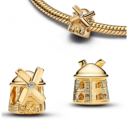 Charm moulin pays bas monument or pour bracelet
