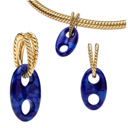 Charm noeud marin mer bleu or pour bracelet