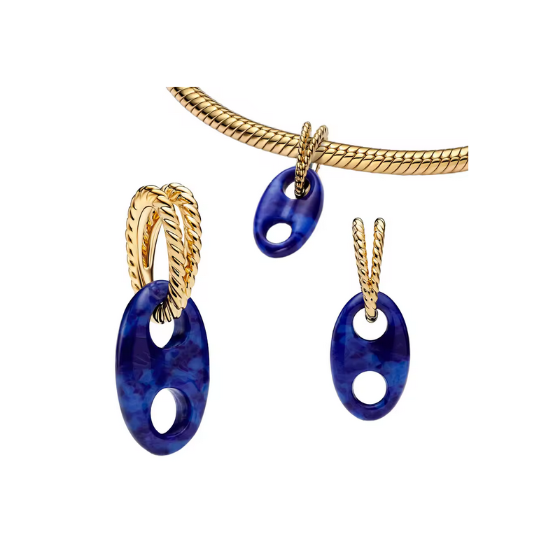 Charm noeud marin mer bleu or pour bracelet