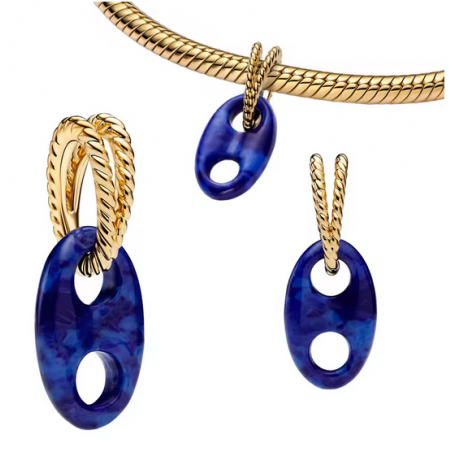 Charm noeud marin mer bleu or pour bracelet