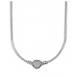 Collier pour charm coeur strass blanc
