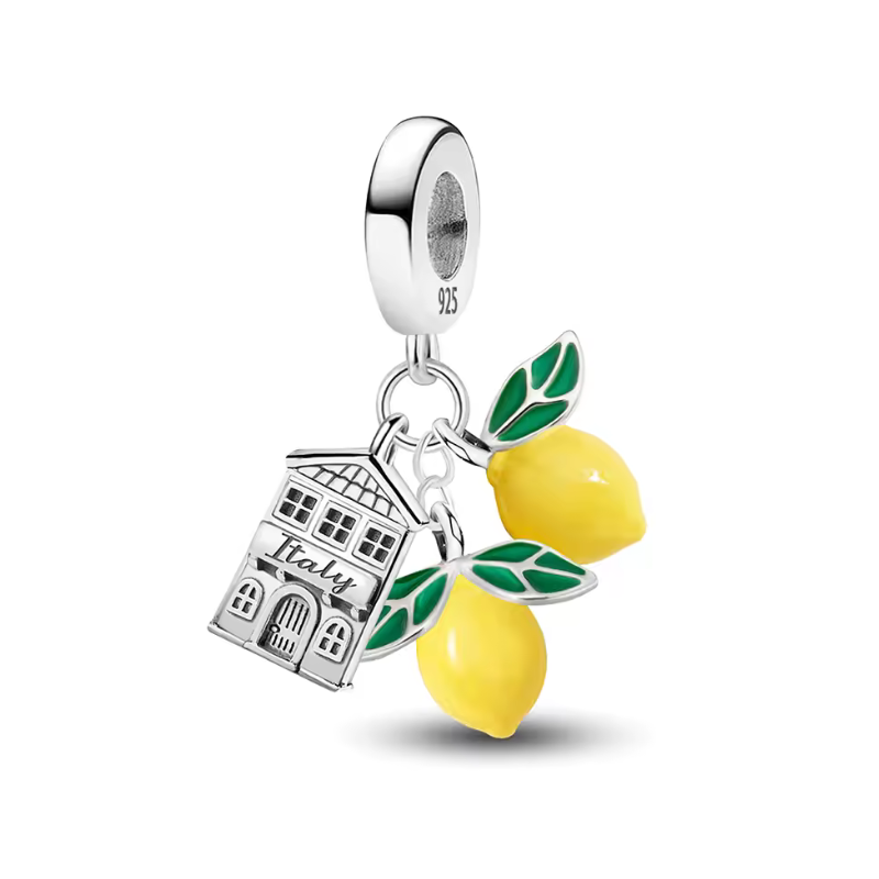 Charm maison casa italie citron jaune pour bracelet
