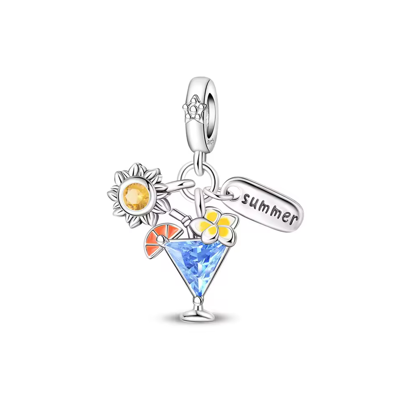 Charm vacances cocktail soleil pour bracelet