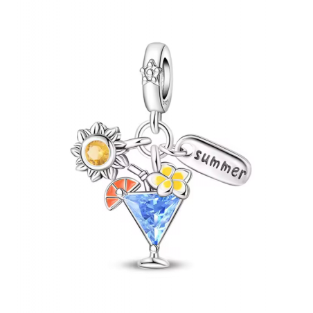 Charm vacances cocktail soleil pour bracelet