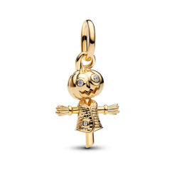 Charm épouvantail tête citrouille doré pour bracelet
