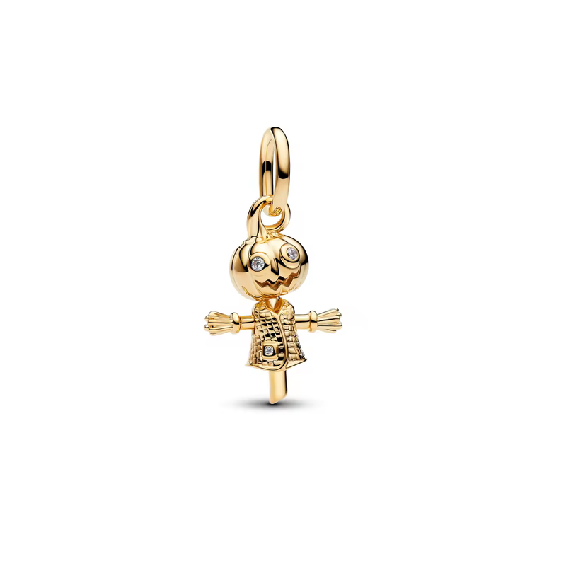 Charm épouvantail tête citrouille doré pour bracelet