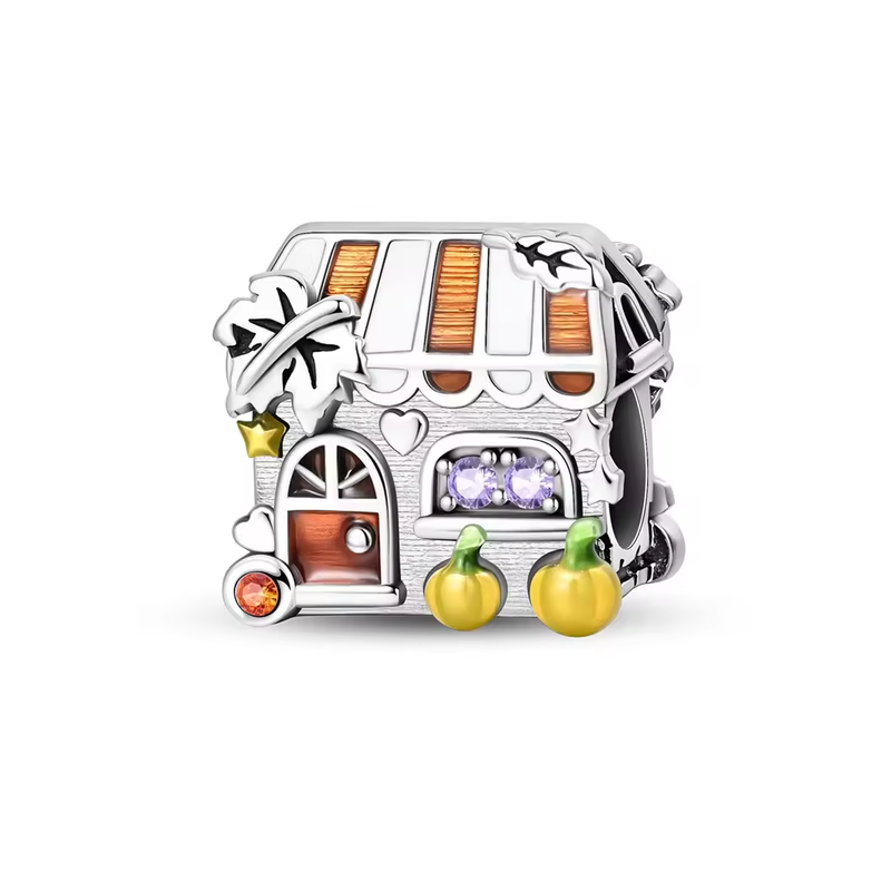 Charm maison d'automne citrouille pour bracelet
