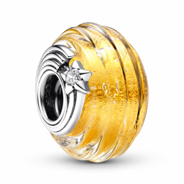Charm murano jaune étoile filante pour bracelet