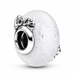 Charm séparateur espaceur blanc love mom murano pour bracelet