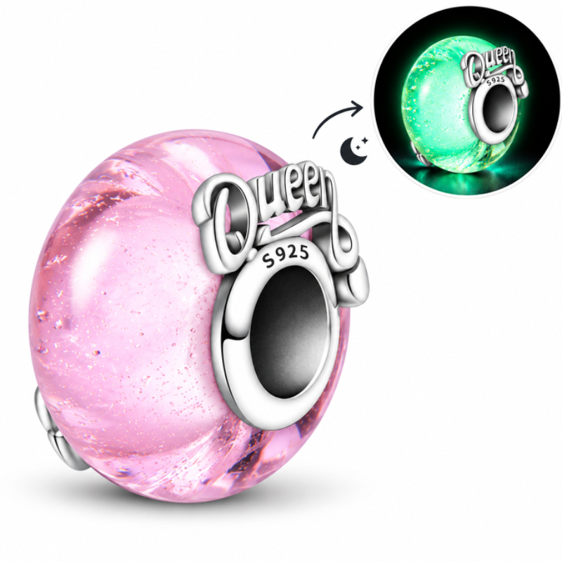 Charm séparateur espaceur phosphorescent murano reine pour bracelet
