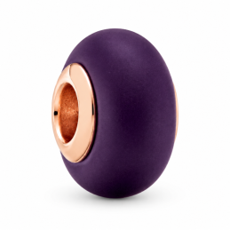 Charm séparateur murano violet mat rose pour bracelet