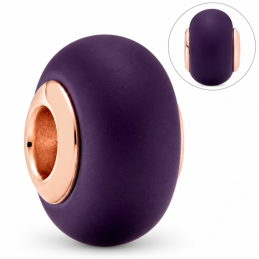 Charm séparateur murano violet mat rose pour bracelet
